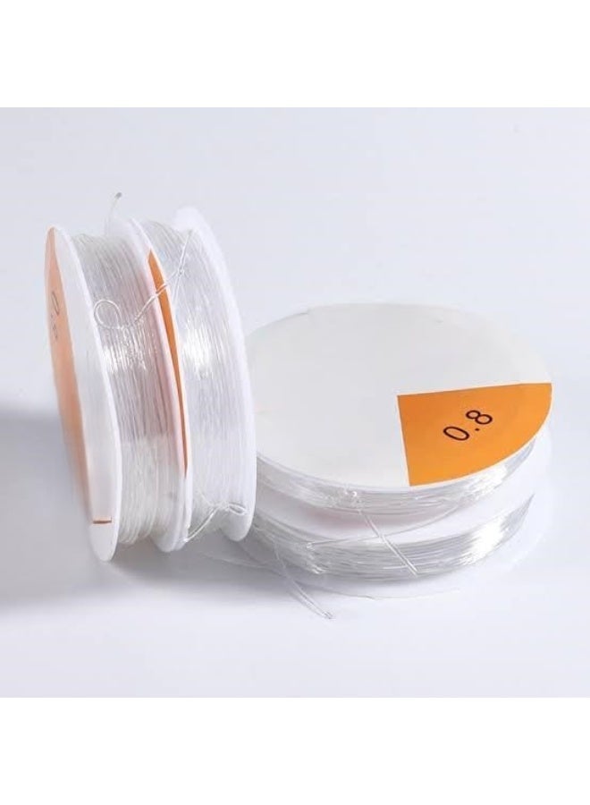 3 Rolls 0.8mm Transparent Jewelry Making String for Beading Jewelry Making Accessories and Beading Necklaces and Bracelets, Multi-Use Easy to Use Flexible Easy to Knotting and Shaping - Image 1